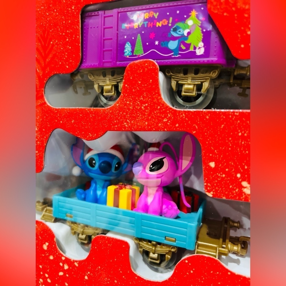 Disney Lilo & stitch Xmas train has sounds & lights NEW
